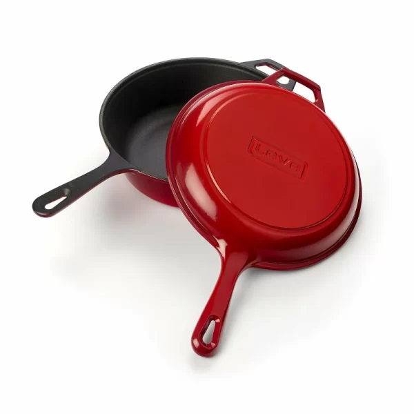 Lava® Doppel-Pfanne Aus Gusseinsen Orange Ø 26 1