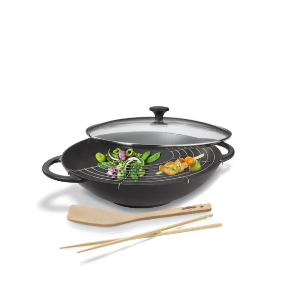 Küchenprofi Wok Set Aus Gusseisen 3