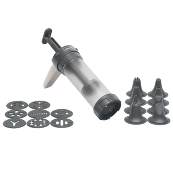 Lurch Gebäckpresse + Zubehör Steingrau/weiß 1